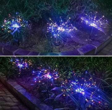 New Ground Plug Solar Fireworks Light LED Light String Copper Wire Outdoor Garden Decoration Star Lights Christmas Lights - Office Connect 2018