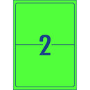 Avery Shipping Label L7168FG Fl Green Laser 199.6x143.5mm 2up 10 Sheets - Office Connect 2018