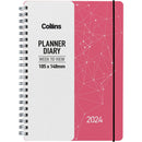 Collins Fascinate Pocket Week To View Diary Coral Pink Wiro Even Year - Office Connect 2018