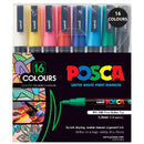 Uni Posca Marker 0.9-1.3mm Fine 16 Pack Assorted PC-3M - Office Connect 2018