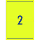 Avery Shipping Label L7168FY Fluoro Yellow Laser 199.6x143.5mm 2up 10 Shts - Office Connect 2018