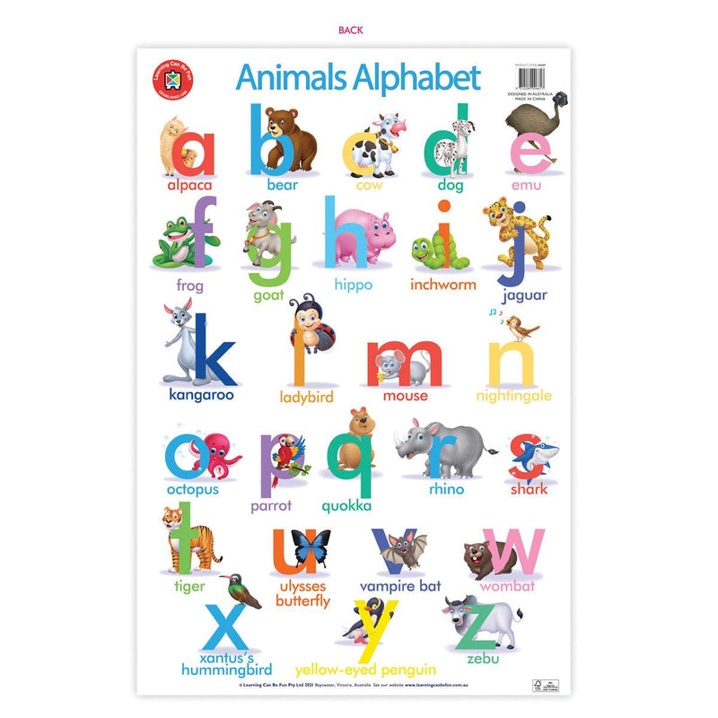 LCBF Wall Chart The Alphabet of Animals Poster - Office Connect 2018