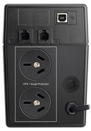 DYNAMIX Defender 650VA (390W) Line Interactive UPS, 936J Surge Protection, 2x NZ Power Sockets, Netguard Smart Monitoring. LCD Status Display. - Office Connect 2018