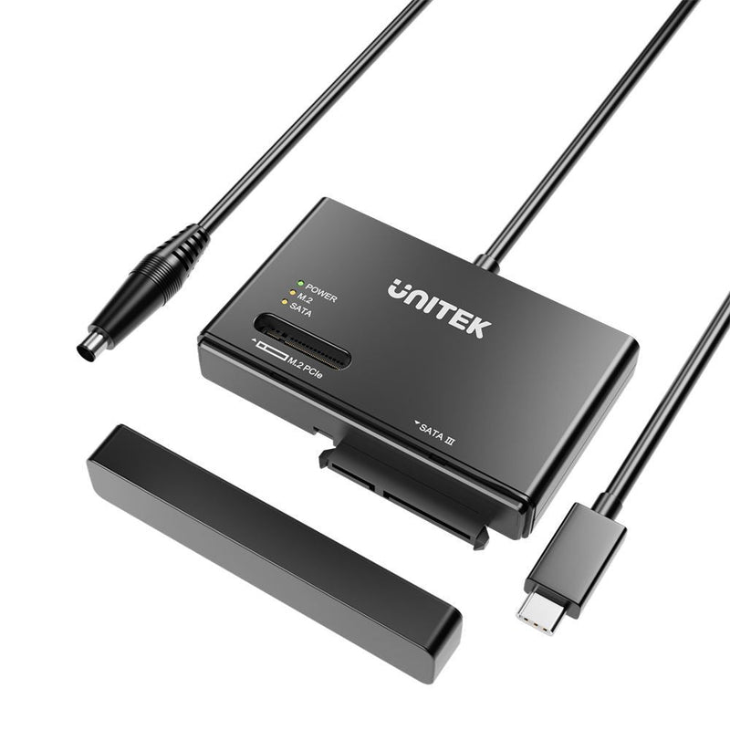 UNITEK NVMe M.2 SSD Enclosure Adapter with 100cm Cable. Supports M Key In Any Sizes M.2 2.5" / 3.5" SATA Solid State Drives. Tool-Free. Plug-and-play.