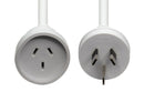DYNAMIX 2M 240v 10A Standard Duty Power Extension Lead (3 Core 1.0mm). White Colour - Office Connect 2018