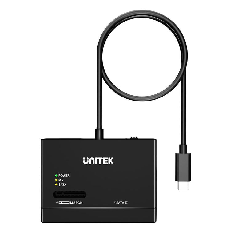 UNITEK NVMe M.2 SSD Enclosure Adapter with 100cm Cable. Supports M Key In Any Sizes M.2 2.5" / 3.5" SATA Solid State Drives. Tool-Free. Plug-and-play.