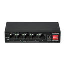 EDIMAX 5 Port 10/100/1000 Gigabit Ethernet with 4x PoE+ Ports and DIP Switch. PoE delivery up to 200m. Power Budget: 60W. Auto Energy Saving Functions. Plug and Play. VLAN and Loop Protection. - Office Connect 2018
