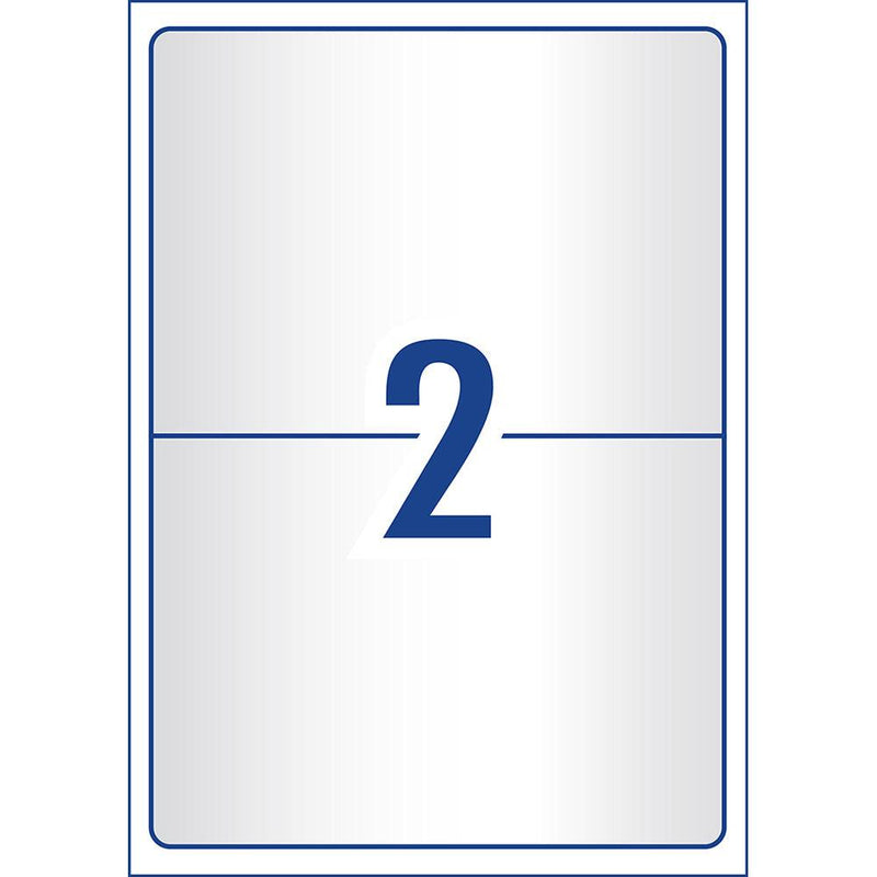 Avery Shipping Label L7566 Crystal Clear 199.6x143.5mm 2up 25 Sheets - Office Connect 2018