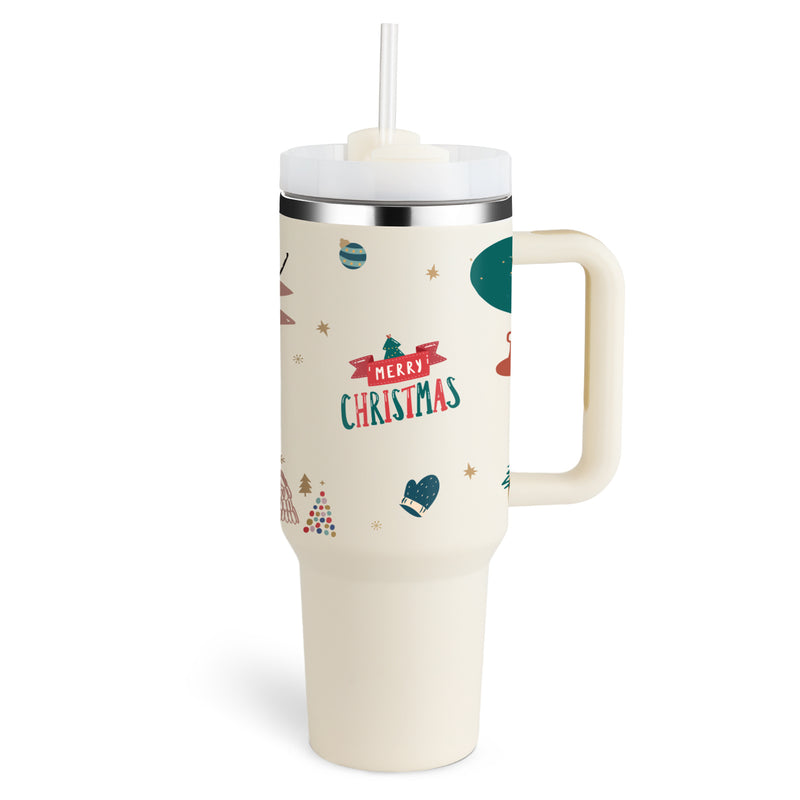 40 Oz Tumbler With Handle Straw Insulated, Stainless Steel Spill Proof Vacuum Coffee Cup Tumbler With Lid Tapered Mug Gifts For Valentine Lover Suitable For Car Gym Office Travel - Office Connect 2018
