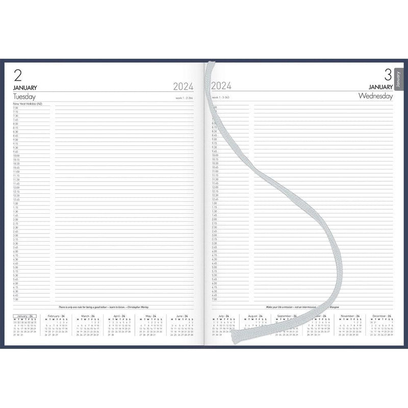 Milford Windsor A41 Day To Page Diary Navy Even Year - Office Connect 2018