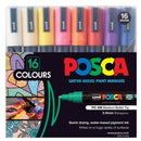 Uni Posca Marker 1.8-2.5mm Med Bullet 16 Piece Asstd PC-5M - Office Connect 2018