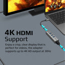 PROMATE 4-in-1 USB Multi-Port Hub with USB-C Connector. Includes 3x USB-A 3.0 Ports & 1x HDMI Port. Supports 4K@30Hz. Easy Instal Plug & Play. Grey Colour. - Office Connect 2018