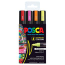 Uni Posca Marker 1.8-2.5mm Med Bullet 4 Pack Fluoro PC-5M - Office Connect 2018