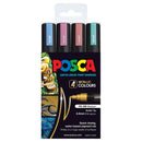 Uni Posca Marker 1.8-2.5mm Med Bullet 4 Pack Metallic PC-5M - Office Connect 2018