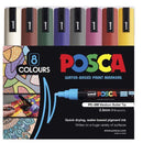 Uni Posca Marker 1.8-2.5mm Med Bullet 8 Pack Dark Colours PC-5M - Office Connect 2018