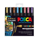 Uni Posca Marker 1.8-2.5mm Med Bullet 8 Pack Metallic PC-5M - Office Connect 2018