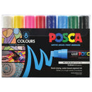 Uni Posca Marker 15.0mm Extra-Broad Chisel 8 Pack Assorted PC-17K - Office Connect 2018