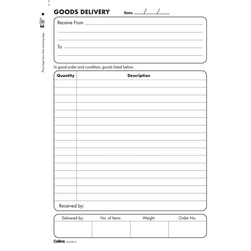 Collins Goods Delivery A5/50TL Triplicate No Carbon Required - Office Connect 2018