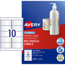 Avery Label L7113 Rectangular Crystal Clear 10up 10 Sheets 96x50mm - Office Connect 2018