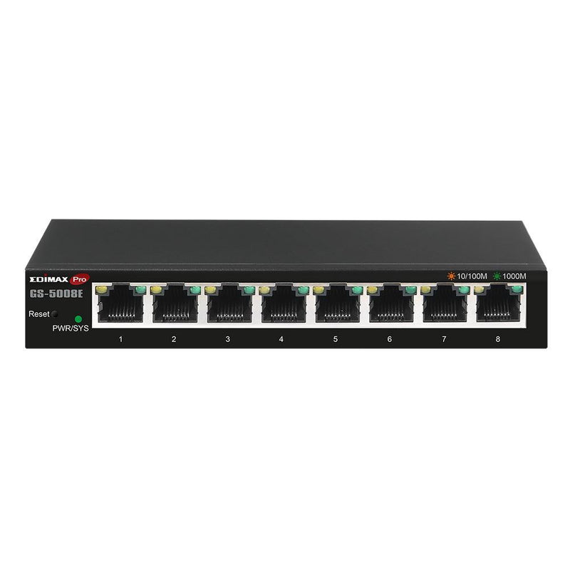 EDIMAX 8-Port Gigabit Ethernet Web Smart Switch. Supports VLAN, ICMP Snooping, 802.1p QoS, Link Aggegation, Broadcast Storm Control. 16Gbps Switching Capacity. Fanless. Wall Mountable