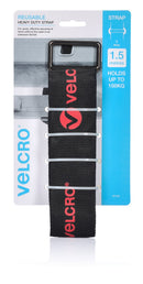 VELCRO Heavy Duty 1.5m x 50mm Tie Down Strap. Secure & Hold up to 100kgs. Safe and Reliable way to Secure load while in Transit. Easy Pass Through Strap with the Loop Side Out. Black Colour - Office Connect 2018