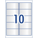 Avery Label L7113 Rectangular Crystal Clear 10up 10 Sheets 96x50mm - Office Connect 2018