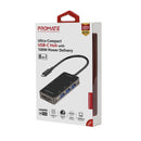 PROMATE 8-in-1 USB Multi-Port Hub with USB-C Connector. Includes 100W PD, 4K HDMI Port, RJ45 Port, USB-A 3.0 Ports. Grey Colour. - Office Connect 2018