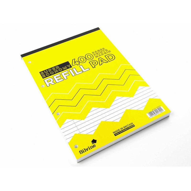 Silvine Super Economy Refill Pad A4 Lined with Margin 400 Pages - Office Connect 2018