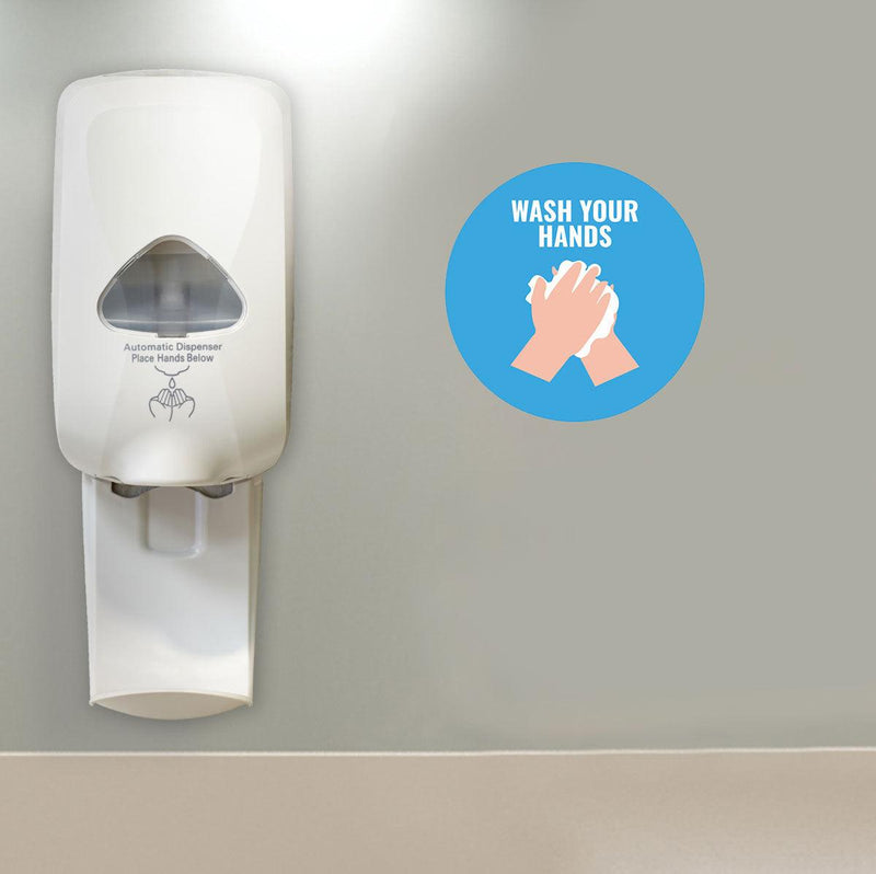 Avery Pre-Printed Self-Adhesive Sign Wash Your Hands Round 6up 5 Sheets - Office Connect 2018