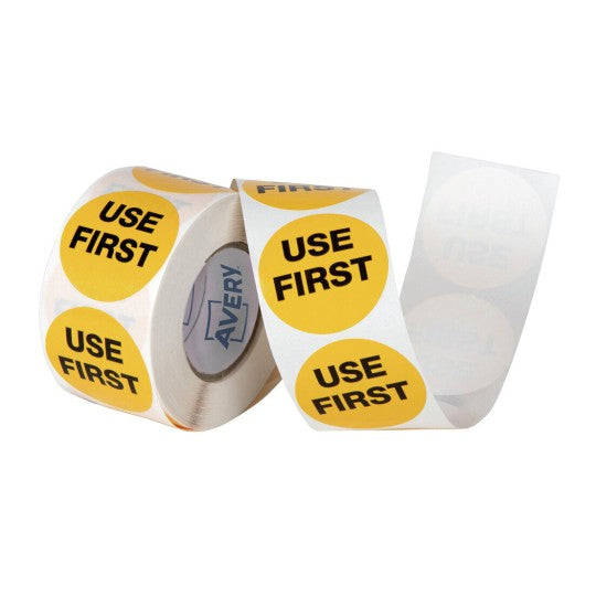 40mm Round "Use First" Removable Label Roll - Office Connect 2018