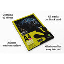 Artgecko Pro Toned Sketchpad A4 40 Sheets 200gsm Black Card - Office Connect 2018