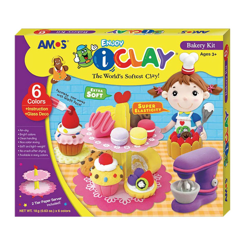Amos i-Clay Modelling Clay Kit Bakery 18g x 6 pieces - Office Connect 2018