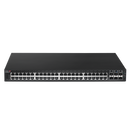 EDIMAX 54-Port Gigabit PoE+ Long Range Web Smart Switch. 48 Gigabit Ethernet PoE+ Ports and 6 10GbE SFP+ Ports. PoE up to 200m at 10Mps. Supports up to 30W per Port.