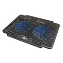 PROMATE Laptop Cooling Pad with Silent Fan. Adjust height. 2x High- performance 140mm fans. USB powered. Colour Black - Office Connect 2018