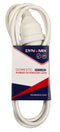DYNAMIX 3M 240v 10A Standard Duty Power Extension Lead (3 Core 1.0mm). White Colour - Office Connect 2018