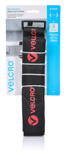 VELCRO Heavy Duty 3m x 50mm Tie Down Strap. Secure & Hold up to 100kgs. Safe and Reliable way to Secure load while in Transit. Easy Pass Through Strap with the Loop Side Out. Black Colour - Office Connect 2018