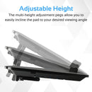 PROMATE Laptop Cooling Pad with Silent Fan. Adjust height. 2x High- performance 140mm fans. USB powered. Colour Black - Office Connect 2018