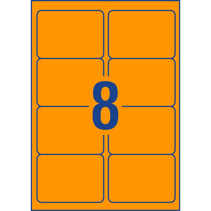 Avery Shipping Label L7165FO Fluoro Orange 99.1x67.7mm 8up 25 Sheets - Office Connect 2018