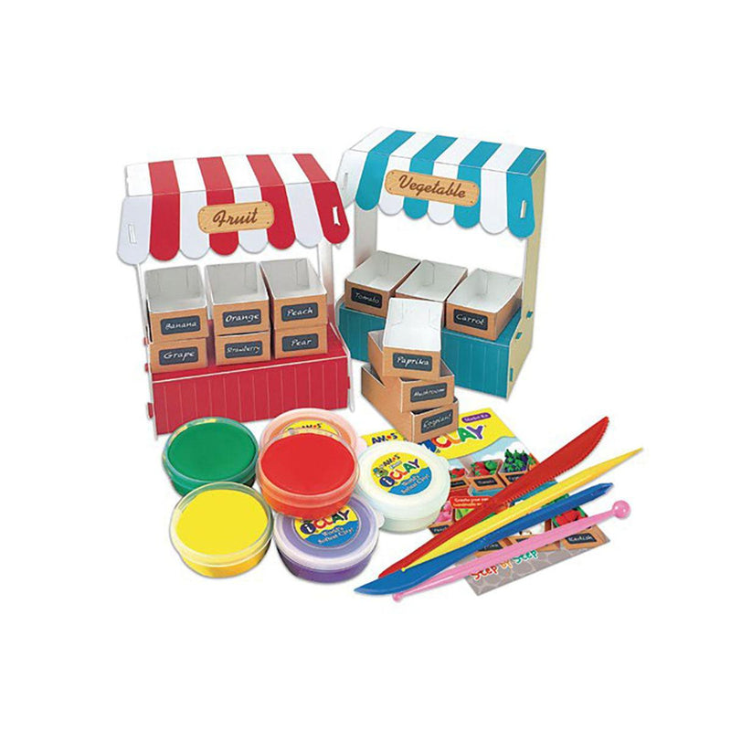 Amos i-Clay Modelling Clay Kit Market Stall 18g x 6 pieces - Office Connect 2018