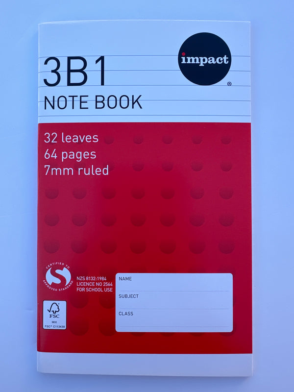 3B1 Note Book 32 Leaves 7mm ruled - Office Connect 2018