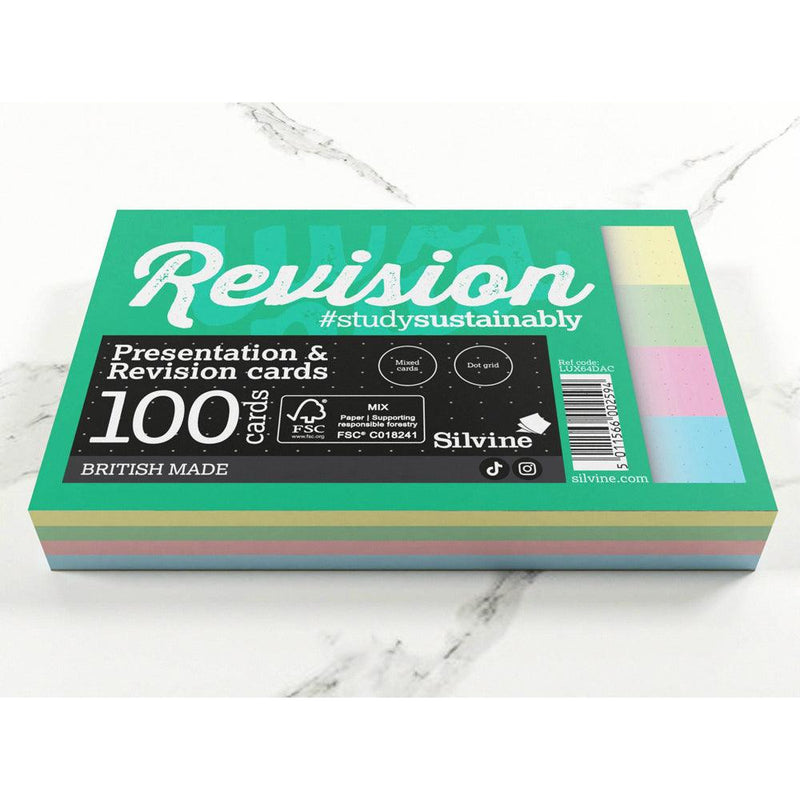 Luxpad Recycled Revision and Presentation Cards Dot Grid 6x4 100 Cards Assorted - Office Connect 2018