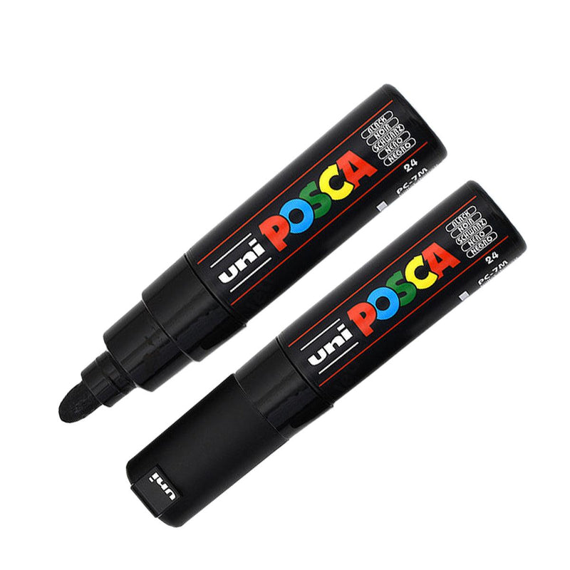 Uni Posca Marker 4.5-5.5mm 4 Pack Black White PC-7M - Office Connect 2018