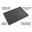 Artgecko Classy Sketchbook A3 Landscape 80 Pages 40 Sheets 150gsm White Paper - Office Connect 2018