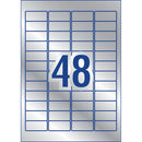 Avery Heavy Duty ID Label L6009 Silver Laser 47.5x21.2mm 48up 20 Sheets - Office Connect 2018
