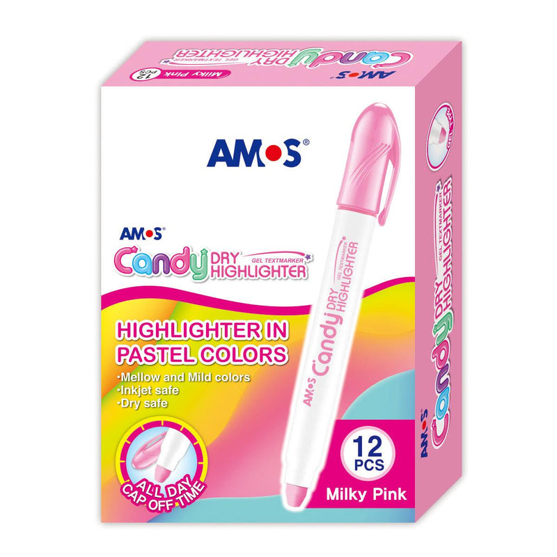 Amos Dry Highlighter Pastel Milky Pink - Office Connect 2018