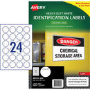 Avery Heavy Duty ID Label L6112 White Laser 40mm 24up 10 Sheets - Office Connect 2018