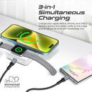PROMATE 10000mAh Dual Charging Magsafe Wireless PowerBank. Perfect for iPhone, Watch, Airpods. 15W Magsafe Charger. 2.5W Apple Watch Charger. USB-C Port. 20W PD. Slim & Compact. White Colour. - Office Connect 2018