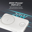 PROMATE 10000mAh Dual Charging Magsafe Wireless PowerBank. Perfect for iPhone, Watch, Airpods. 15W Magsafe Charger. 2.5W Apple Watch Charger. USB-C Port. 20W PD. Slim & Compact. White Colour. - Office Connect 2018
