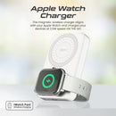 PROMATE 10000mAh Dual Charging Magsafe Wireless PowerBank. Perfect for iPhone, Watch, Airpods. 15W Magsafe Charger. 2.5W Apple Watch Charger. USB-C Port. 20W PD. Slim & Compact. White Colour. - Office Connect 2018