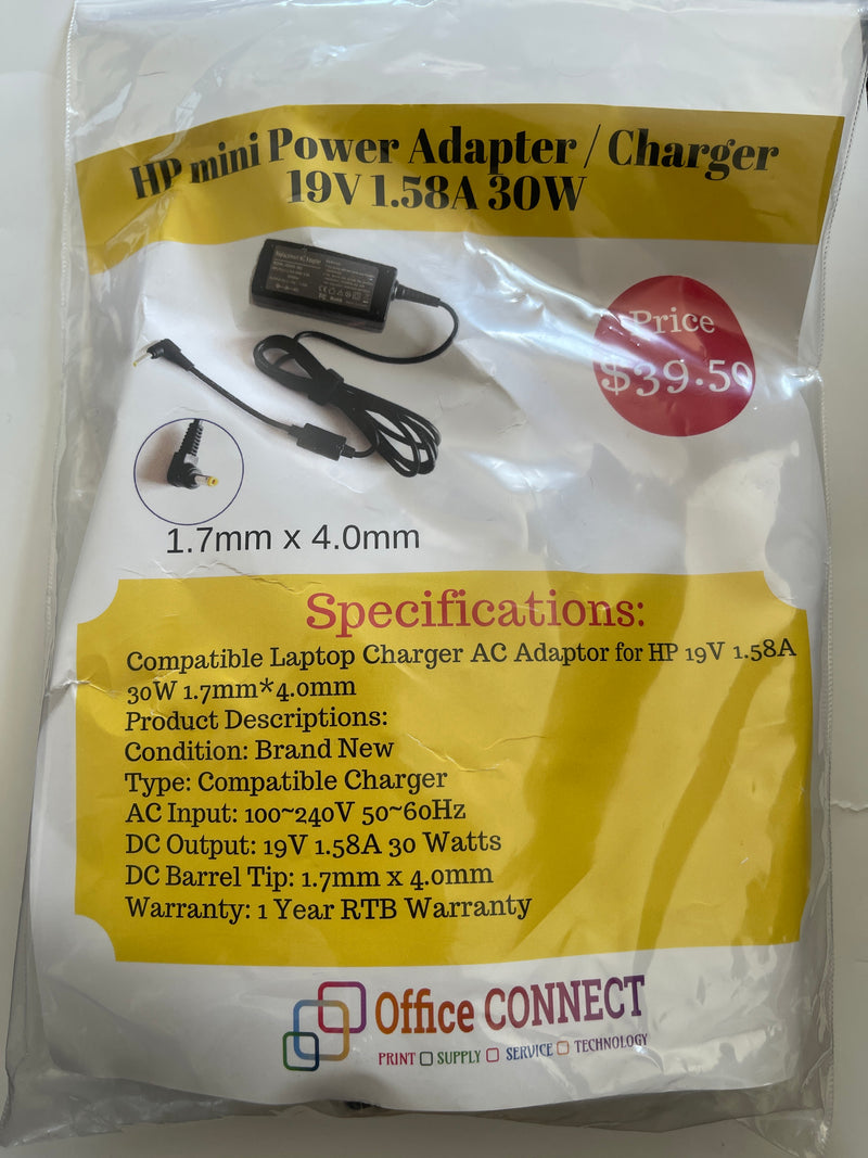 HP Mini Power Adapter/Charger (19V 1.58A 30W) - Office Connect 2018